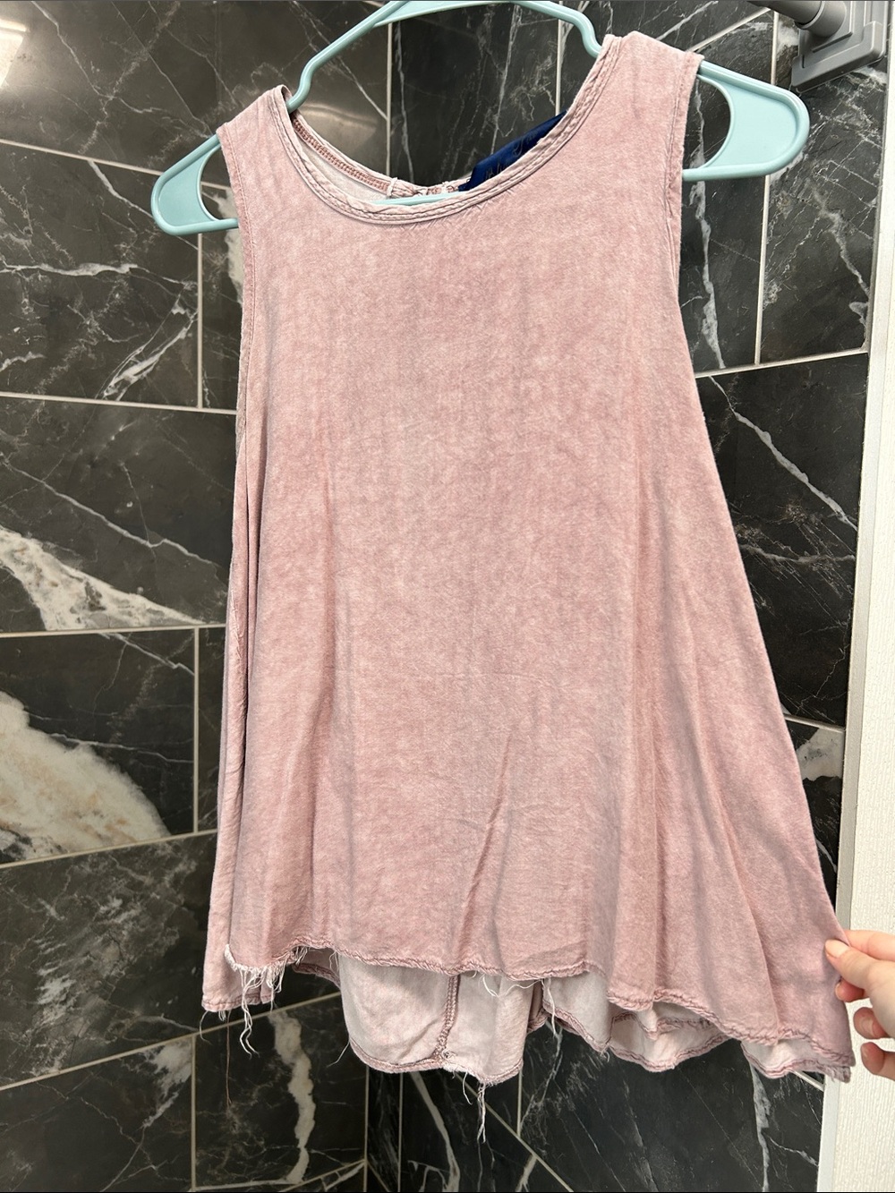 Blue Rain Washed Mauve Swing Tank Top